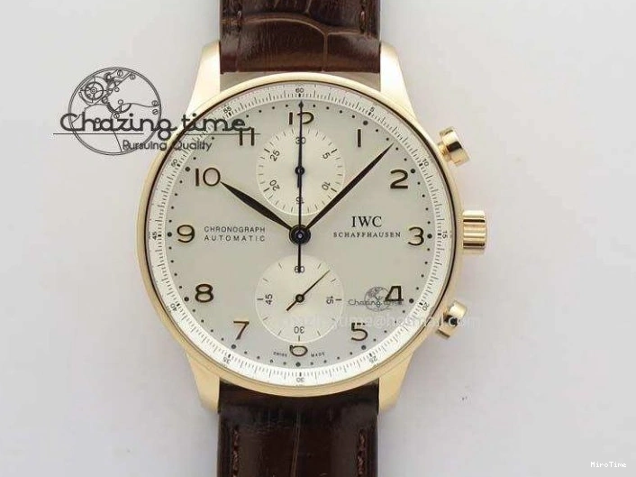 MIROTIME 0418 Portuguese Chrono RG IW371480 ZF 1:1 Best Edition White Dial On Brown Leather Strap A7750 V HighPerformance 7266
